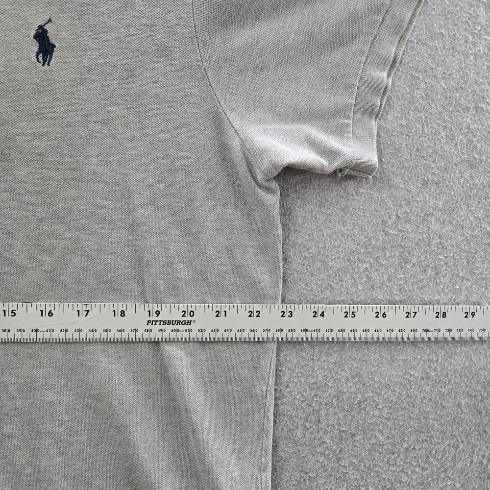 Polo Ralph Lauren Men Polo XL Gray Embroidered Pony Logo‎ Custom Short Sleeve